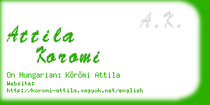 attila koromi business card